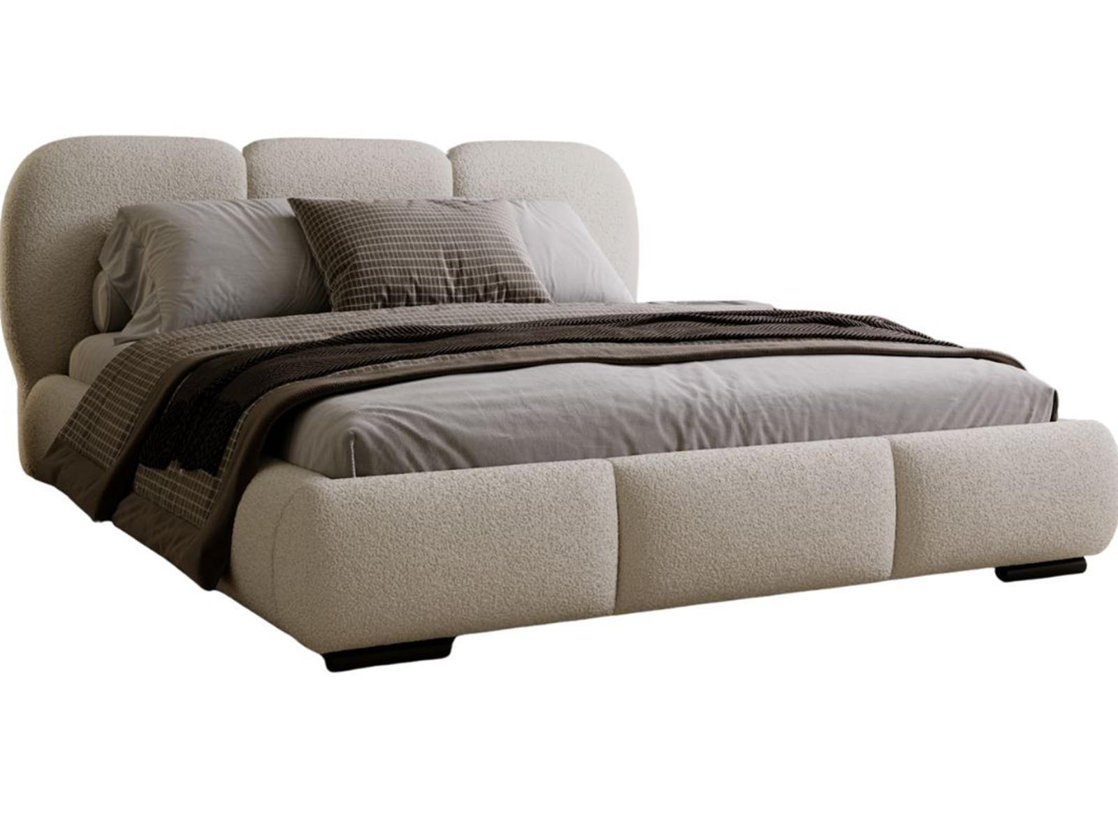 POLSTERBETT 200x200 Hellbeige boucle - Beige, Holzwerkstoff (200/200cm) - Compleo24