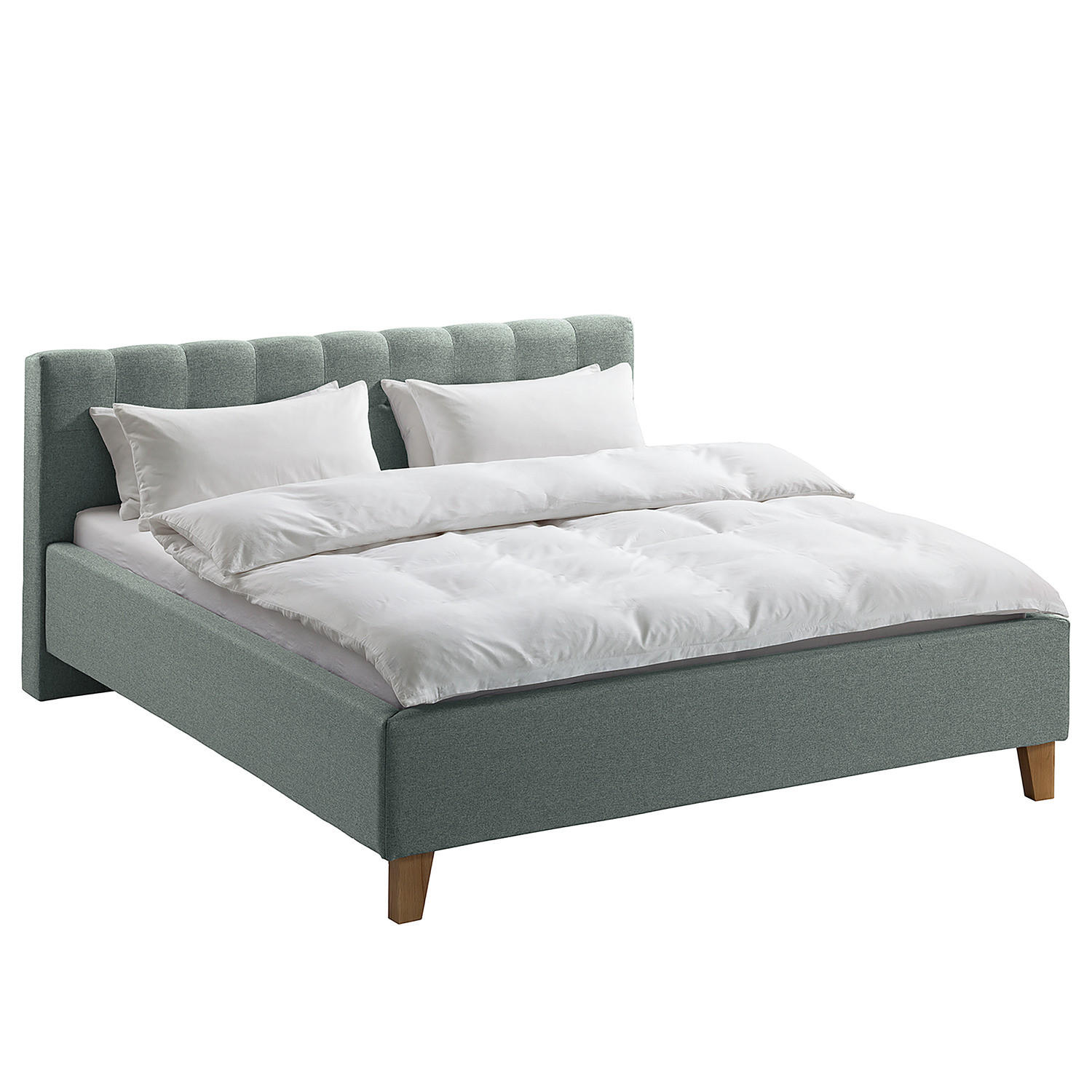 POLSTERBETT - Webstoff - Mintgrün, Holz/Textil (180/200cm) - home24