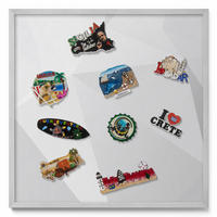 MAGNETTAFEL 50x50 cm Silberner Rahmen 3D Geometrischer Hintergrund - Grau, Metall (50/50/0.4cm) - TULUP