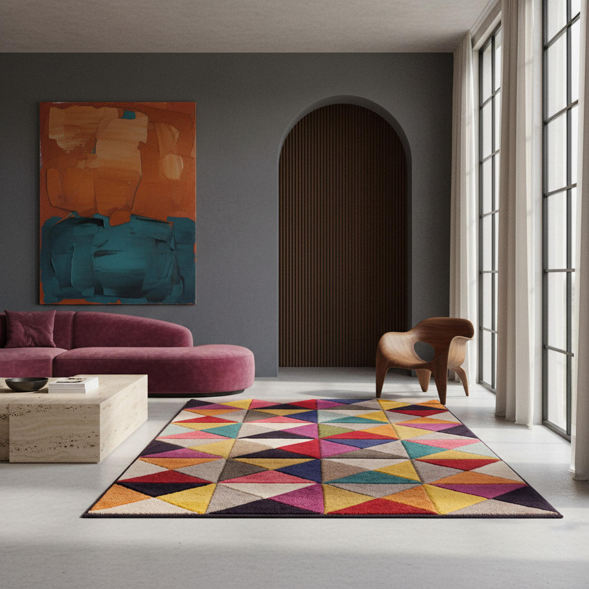 TEPPICH Bunt-Geometrisch-Design, designerstark MEON BEN, Multi 200x290 cm - Multicolor, Textil (200/290cm) - KADIMA DESIGN