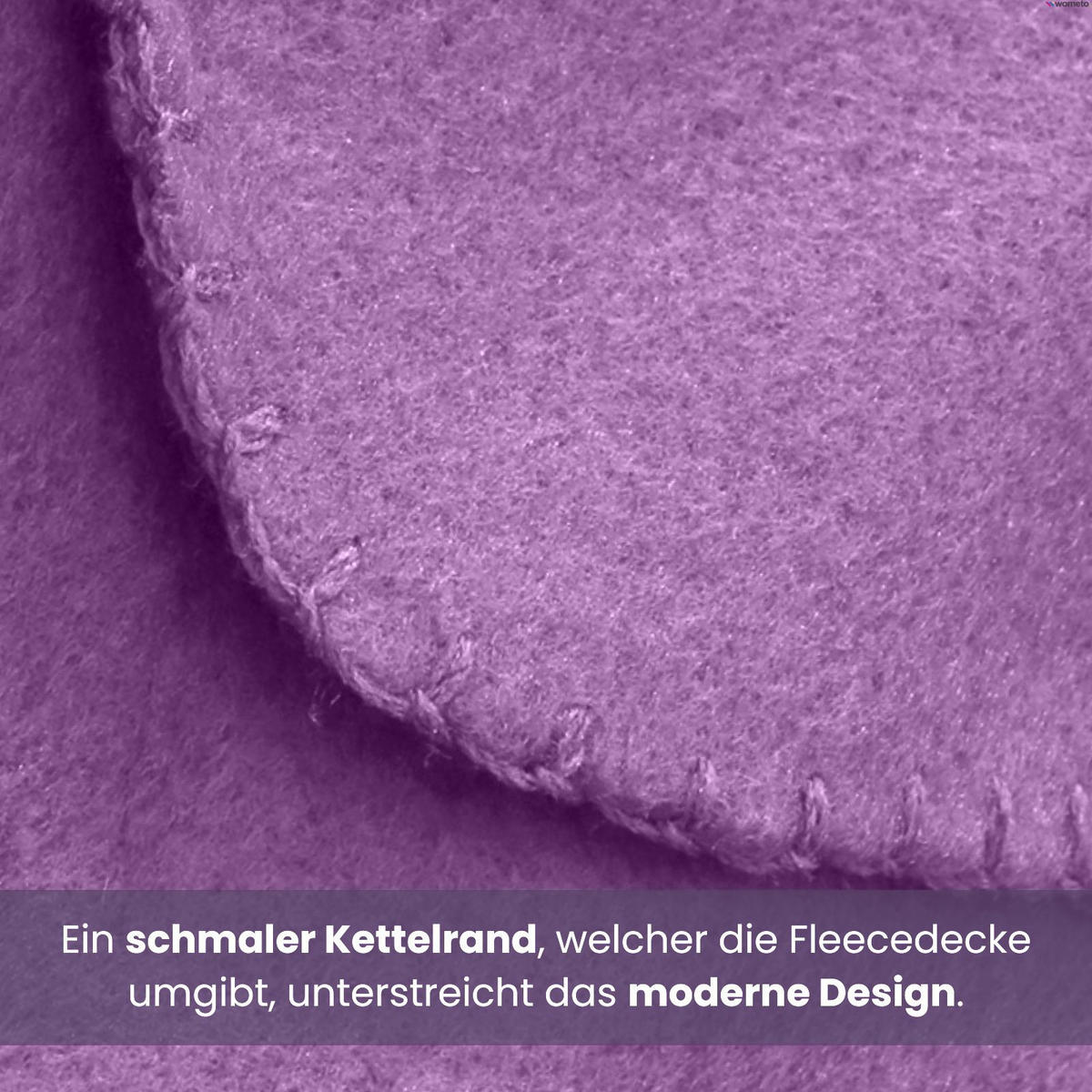 FLEECEDECKE lila 130/160 cm Kettelrand Anti-Pilling - Lila, Textil (130/160cm) - wometo