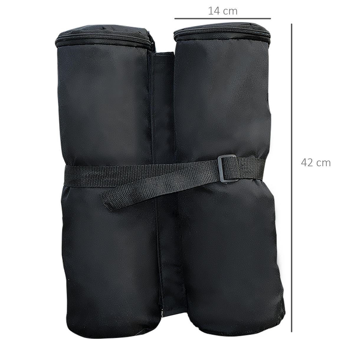 STANDFUSS für Faltpavillon 4er-Set schwarz - Schwarz, Kunststoff (14/42/14cm) - Outsunny