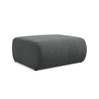 POUF Chenille Stoff Grau - Schwarz/Graphitfarben, Kunststoff/Textil (94/40/89cm) - Makamii