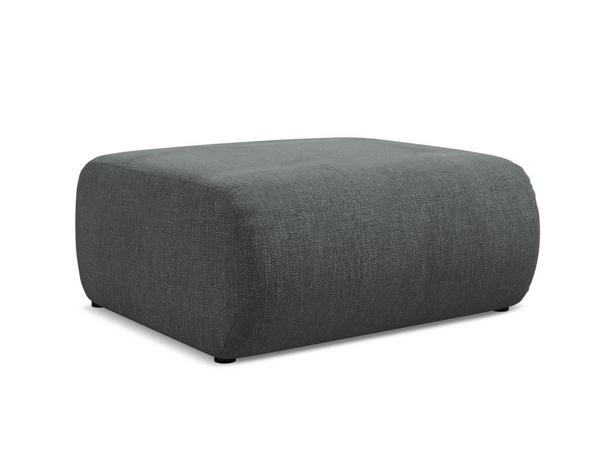 POUF Chenille Stoff Grau - Schwarz/Graphitfarben, Kunststoff/Textil (94/40/89cm) - Makamii