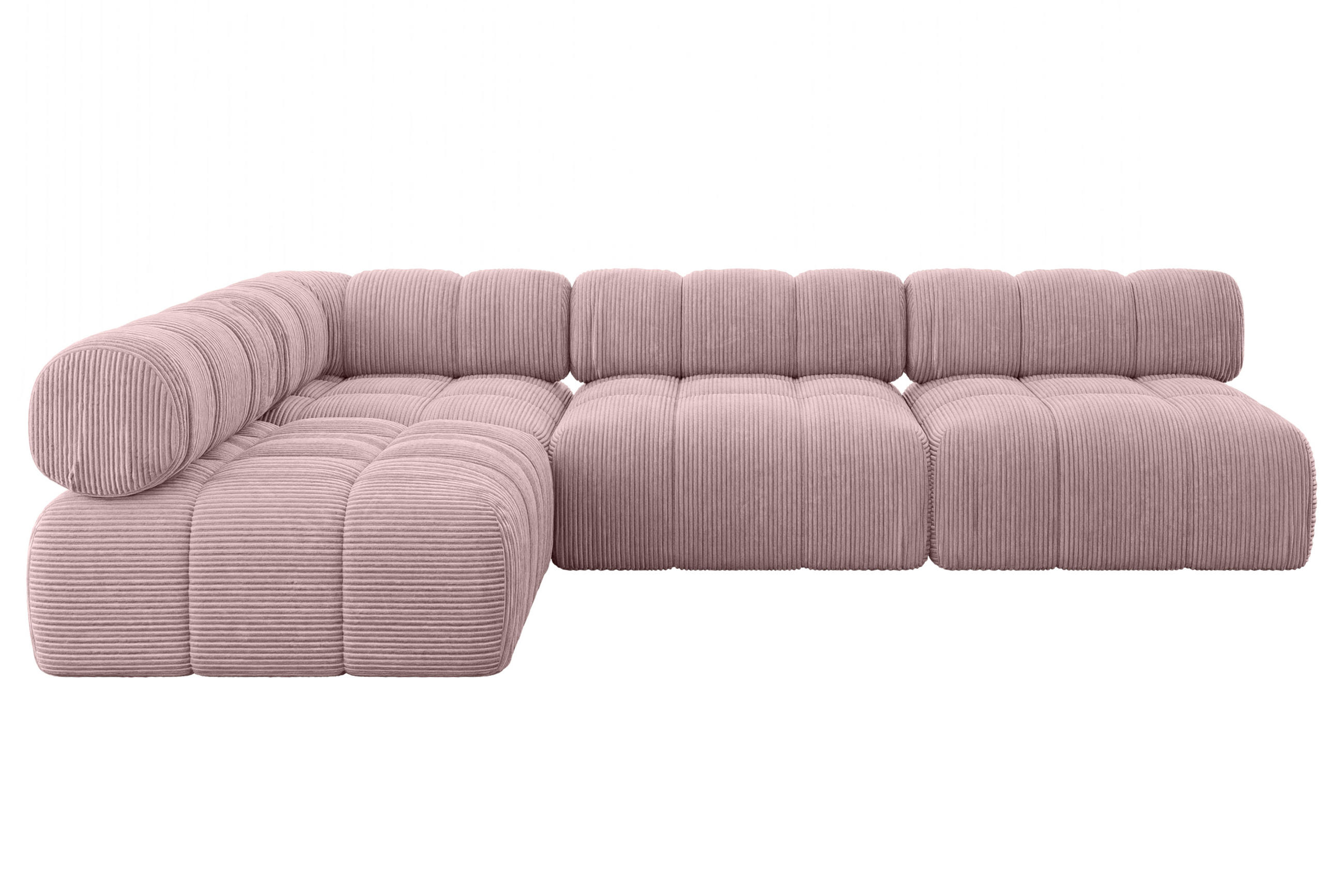 ECKSOFA modulares Sofa Samaro-L2 - 285x190x70 cm Rosa Cord - Rosa, Holzwerkstoff/Textil (285/190cm) - ALTDECOR