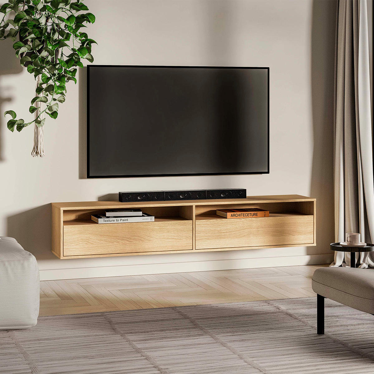 TV STOLÍK Nila Drevo - hnedá, kompozitné drevo (180/33/33cm) - Petits-meubles
