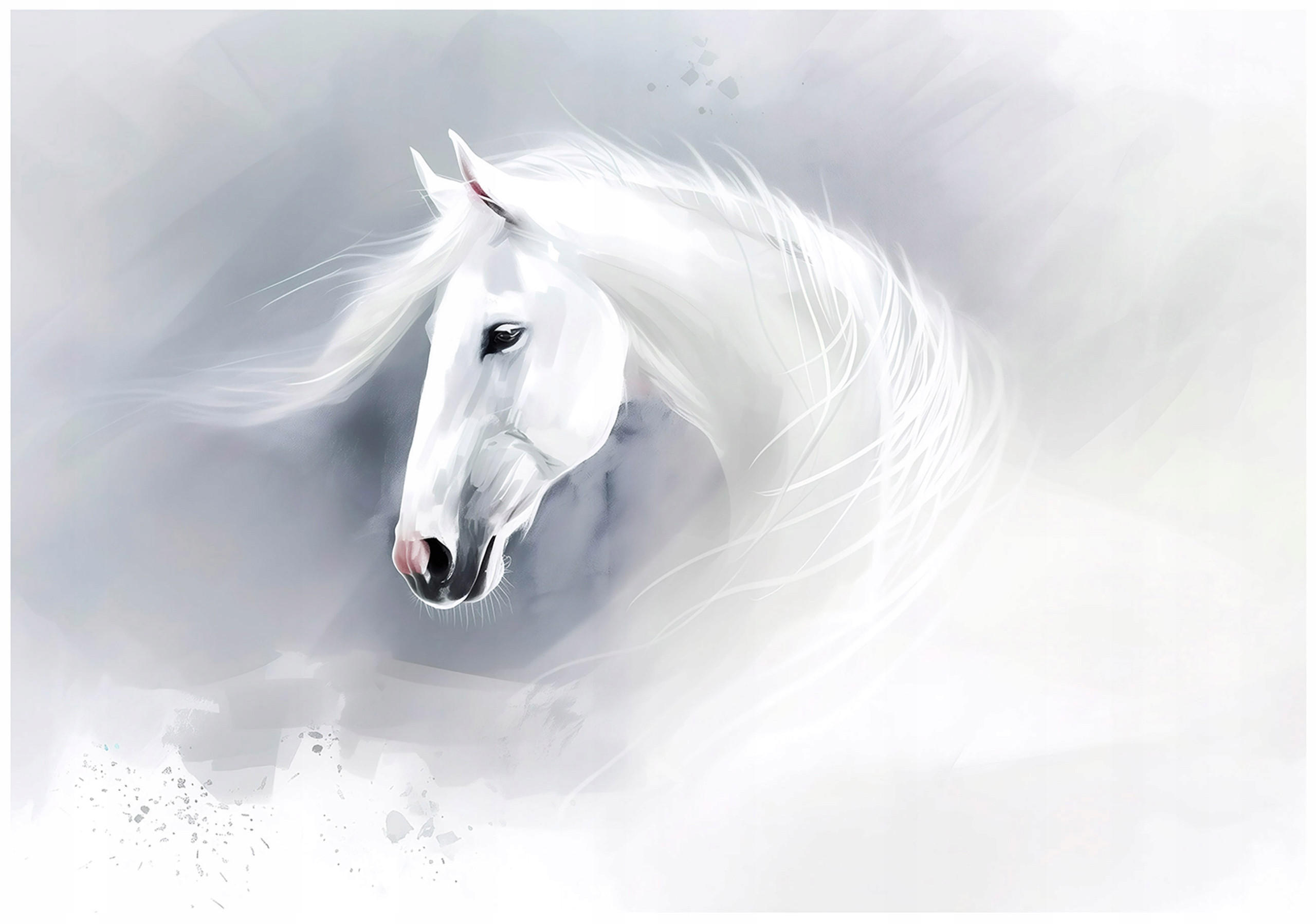 FOTOTAPETE Pferd Tiere Grau 312x219 cm - Multicolor, Papier (312/219cm) - Wallarena