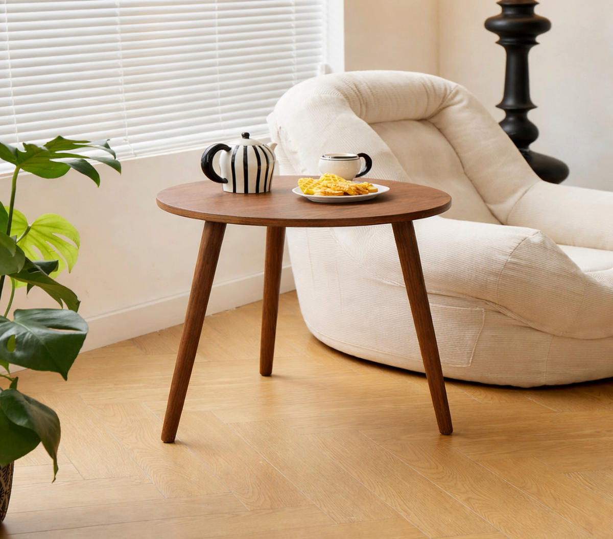 BEISTELLTISCH Rund Braun 50 x 50 x 37 cm - Braun, Holz (50/50/37cm) - Nordlys