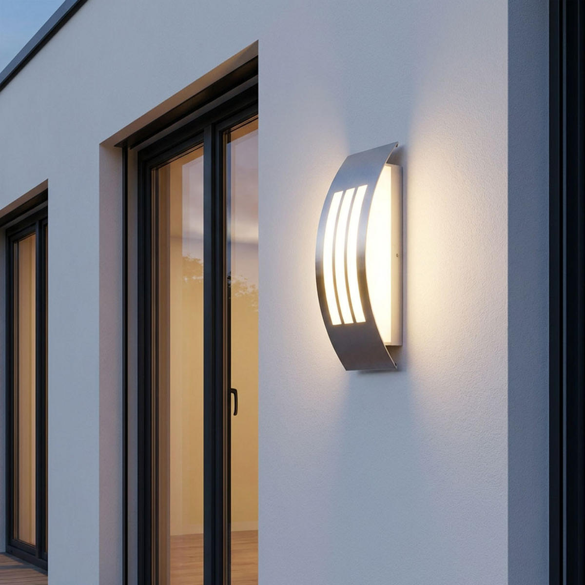LED AUSSEN-WANDLEUCHTE Silber RGB - Silberfarben, Metall (31.8/10/9cm)