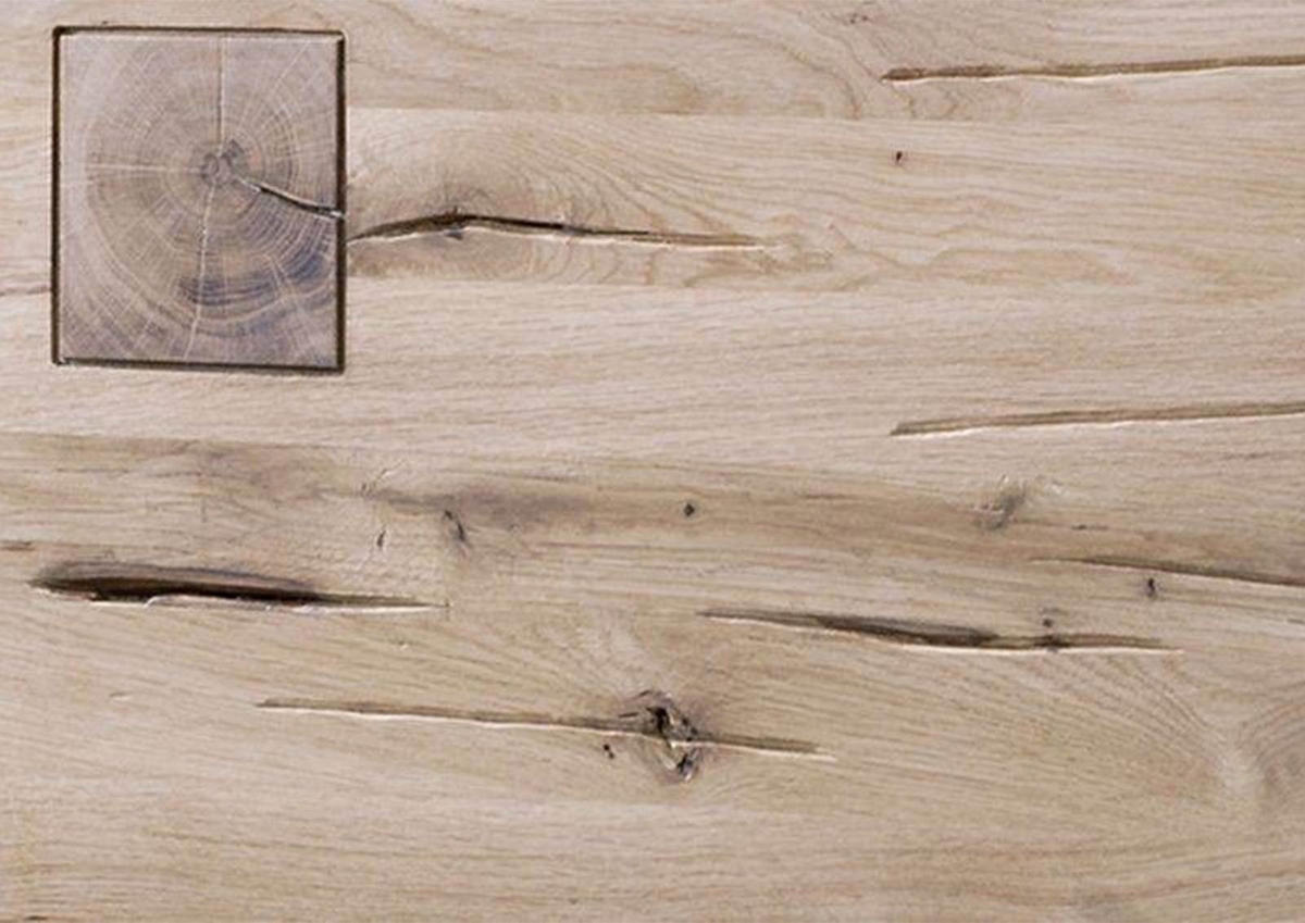 ESSTISCH Wildeiche 200x100x76 bianco geölt VILLANDERS #219 - Beige, Holz (200/100/76cm) - Massivmoebel24
