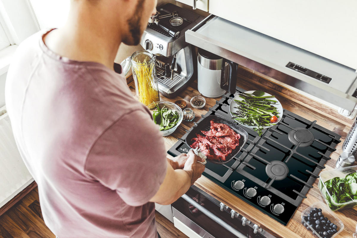 BACKOFEN-SET Einbau-Backofen 60 cm EH 6339+KCG 6383 Gaskochfeld 60 cm - Silberfarben, Metall (59.4/59.4/57.5cm) - Kaiser Küchengeräte