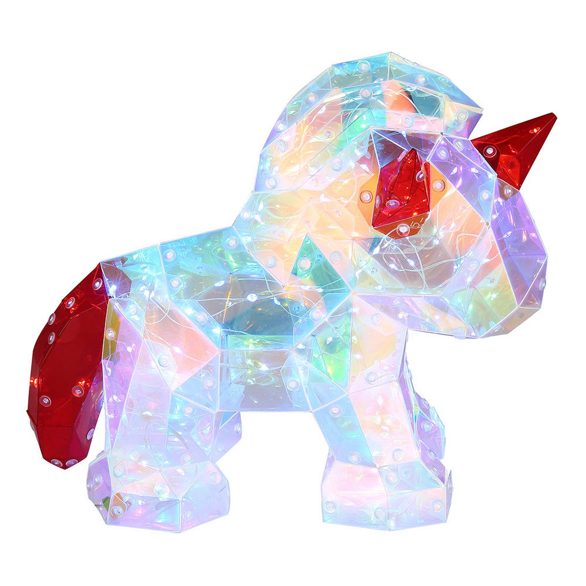 LED TISCHLEUCHTE Klar Kristalleffekt USB-Anschluss - Klar, Kunststoff (30/14/26cm) - Globo Lighting