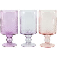 WINDLICHTER Berry 3er-Set - Lila, Glas (13/25/13cm) - FURNARO