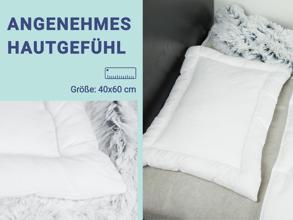 KISSEN, 40x60 cm, 50% Polyester, 50% Baumwolle, Weiß - Weiß, Textil (40/60cm) - Zollner