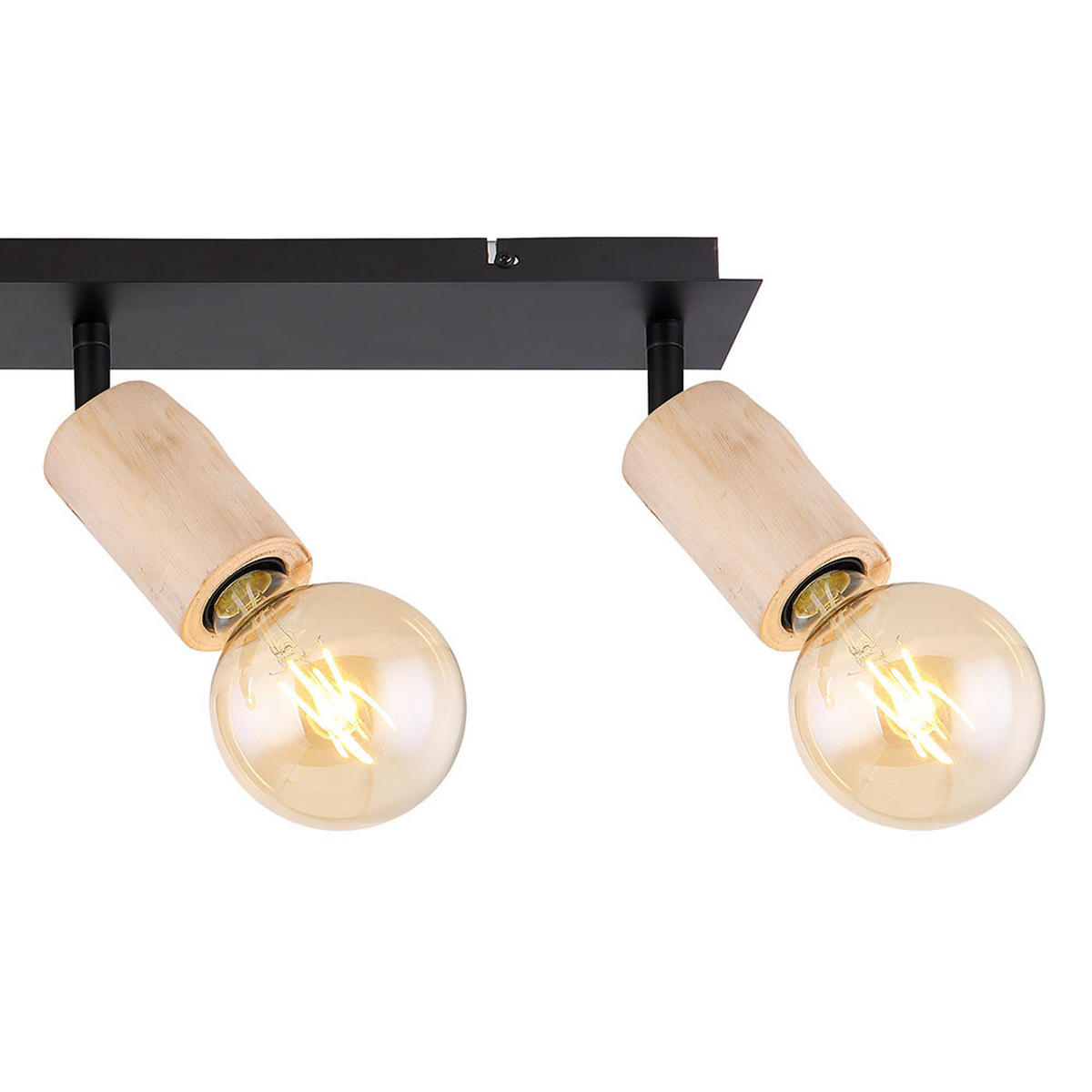 DECKENLEUCHTE Holz Schwarz Matt - Schwarz, Holz (80/10/18cm) - Globo Lighting