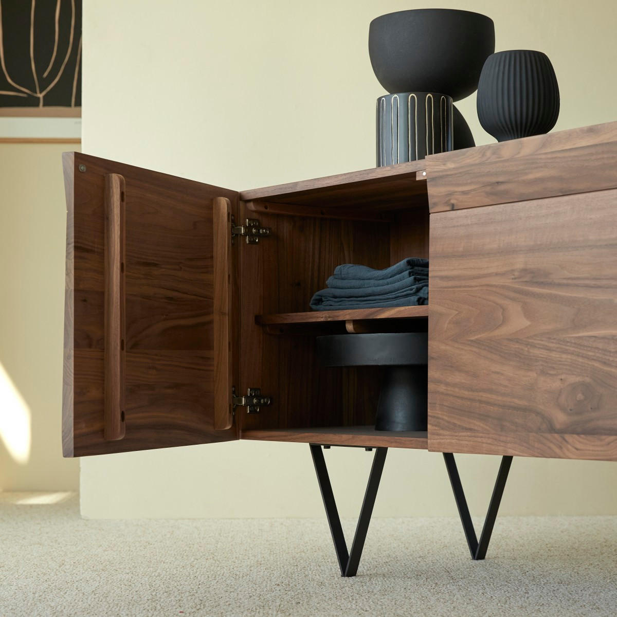 SIDEBOARD Metric Braun aus Walnuss - Braun, Holz (175/75/46cm) - Tikamoon