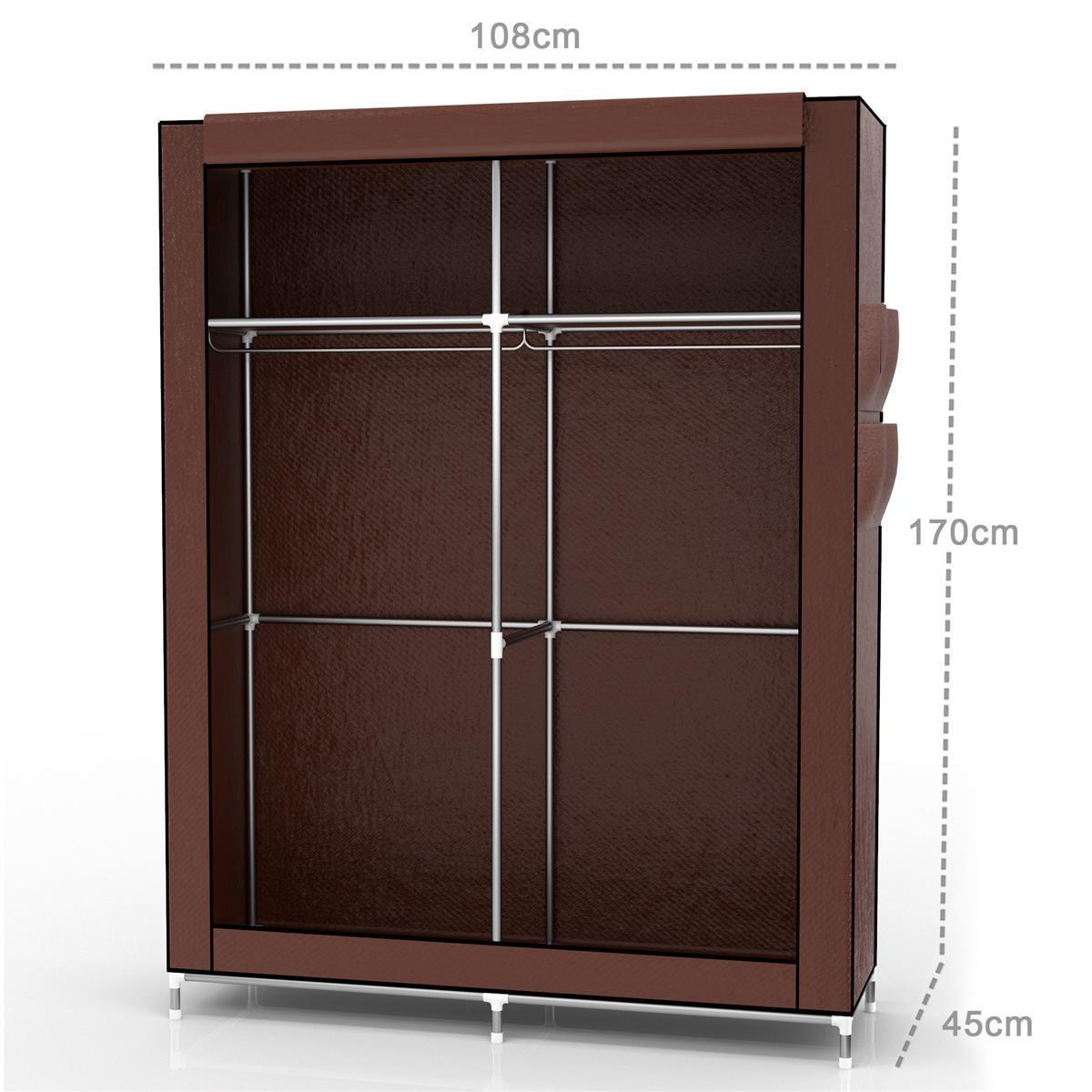 FALTSCHRANK - Braun, Textil (45/170/108cm) - Intirilife