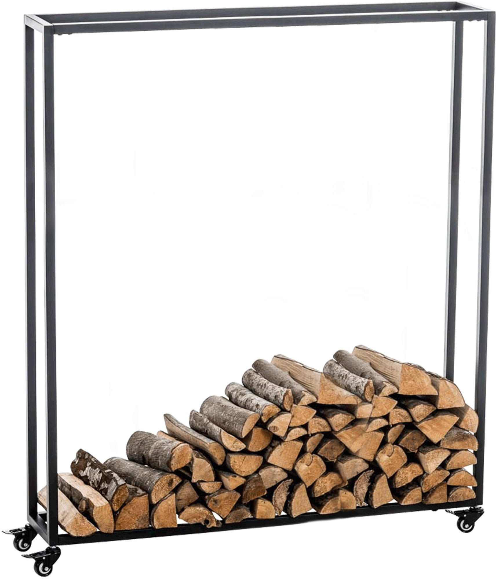 Deluke Kaminholzregal Schwarz 100x150x25 cm