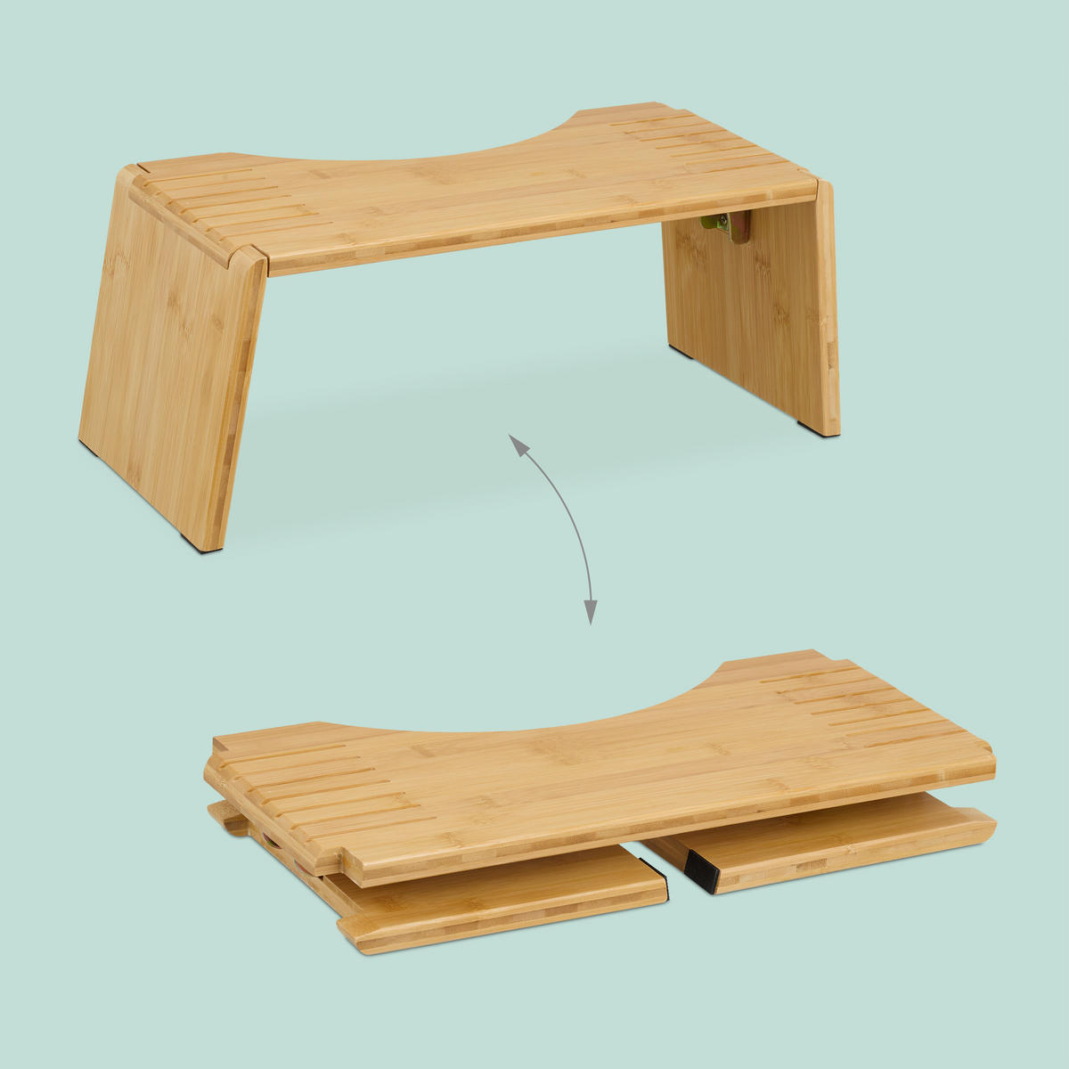 TOILETTENHOCKER - Hellbraun, Holz/Kunststoff (48.5/19/20cm) - Relaxdays