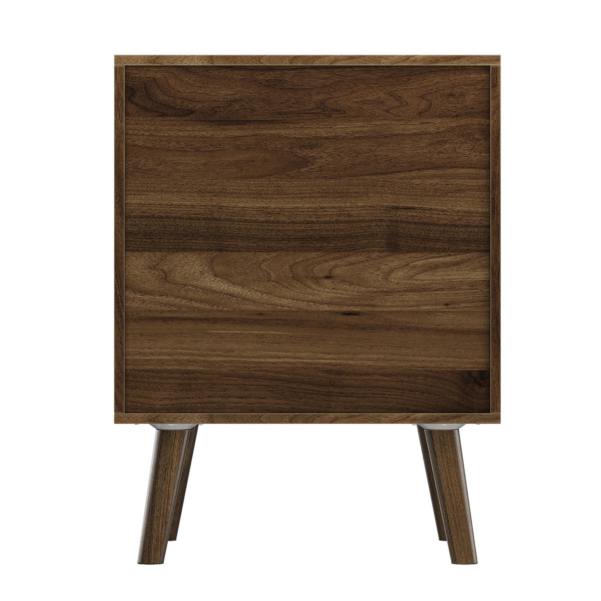 NATTDUKSBORD i Valnöts-look, med 2 Lådor och Massiva Träben - Valnötsfärgad, Träbaserade material (43.5/58/40cm) - Urban Meuble