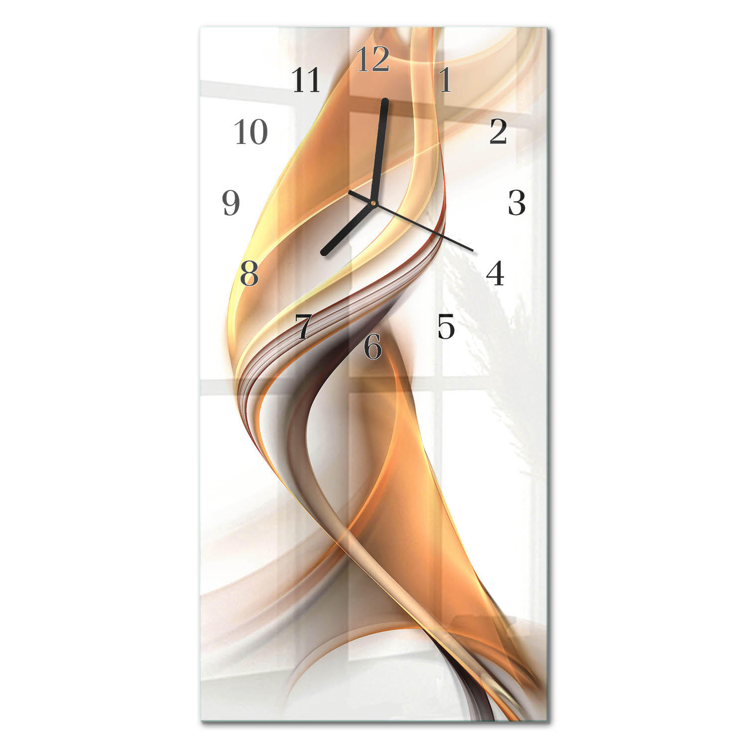 WANDUHR 60x30 cm - Blumen - Orange, Glas (30/60/0.4cm) - TULUP