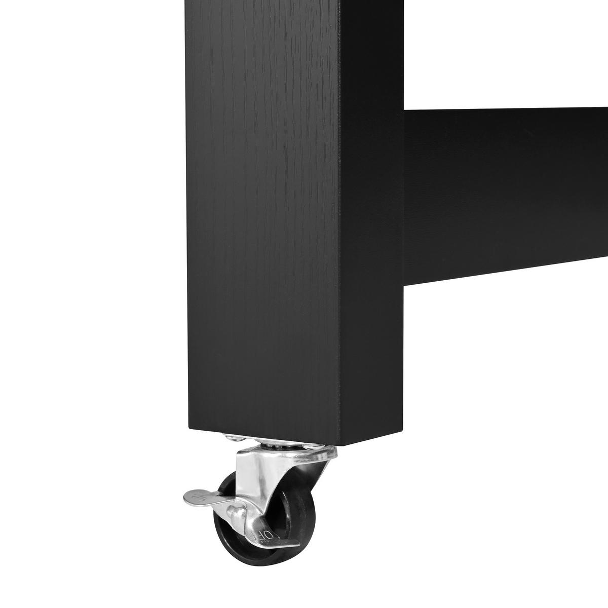 KÜCHENINSEL DE-41127 112-186,8/45/93 cm mit seitlich ausziehbarer Arbeitsplatte Schwarz - Schwarz, Holzwerkstoff (130/93/45cm) - ComfortXL