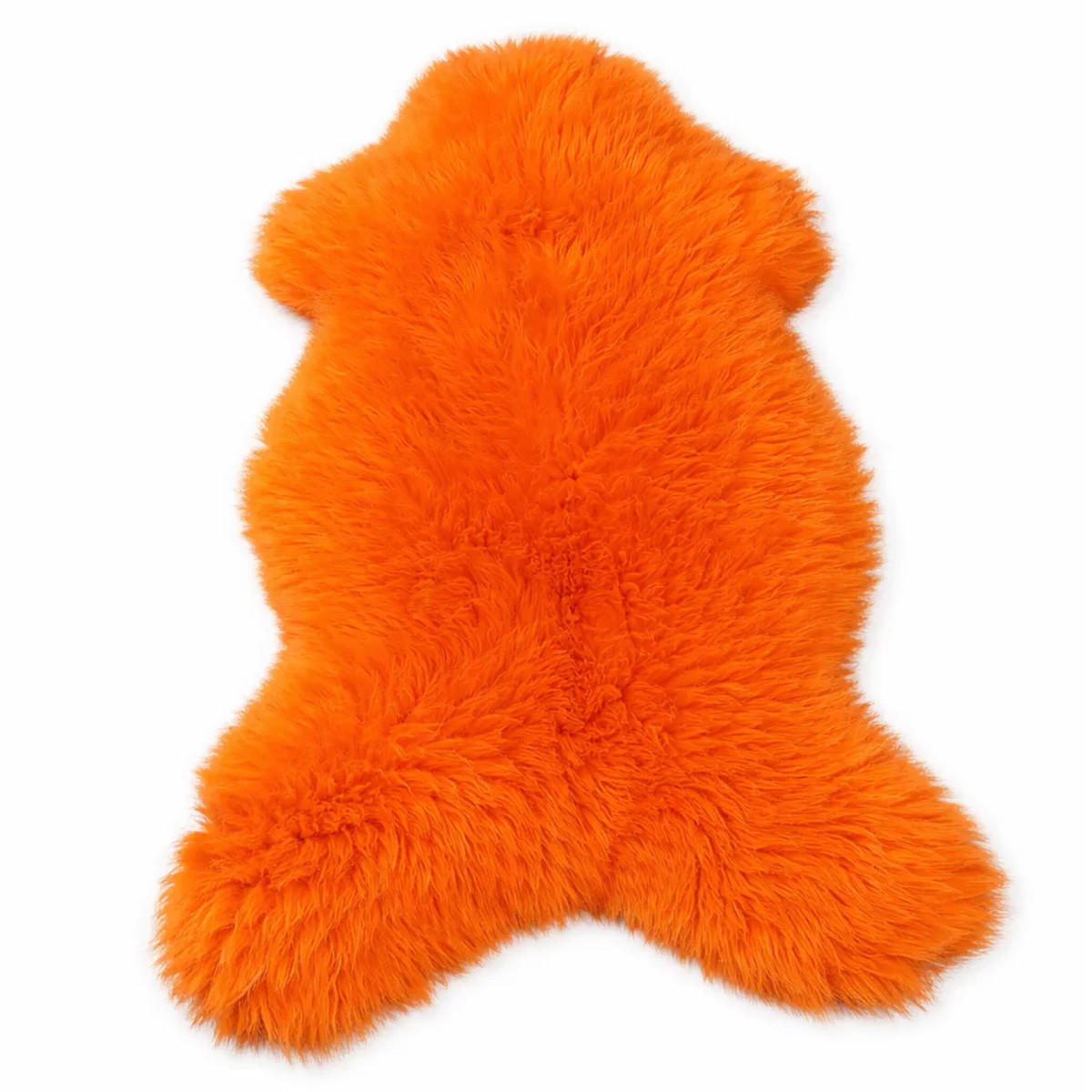 FELL Öko Lammfell Schaffell Orange Mandarine ca. 90 cm - Orange, Fell (50/90cm) - Provellus