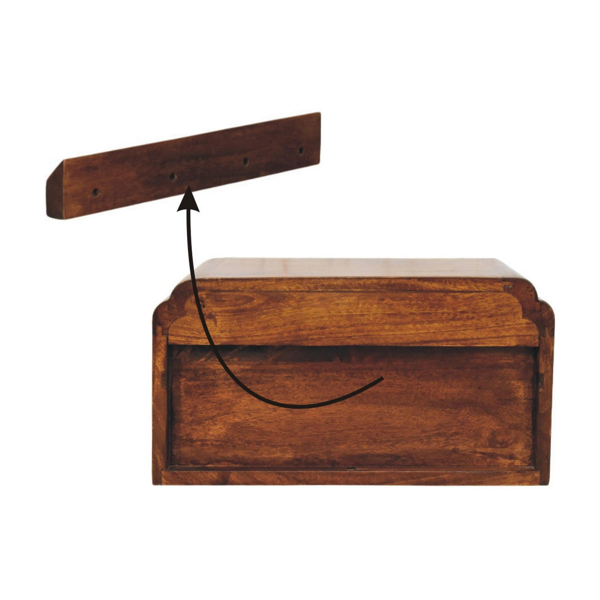 NACHTTISCH mit edlem Kastanien-Finish, 1 Schublade, 1 offene Ablage, braun - Braun, Holz/Metall (45/24/32cm) - Artisan Furniture