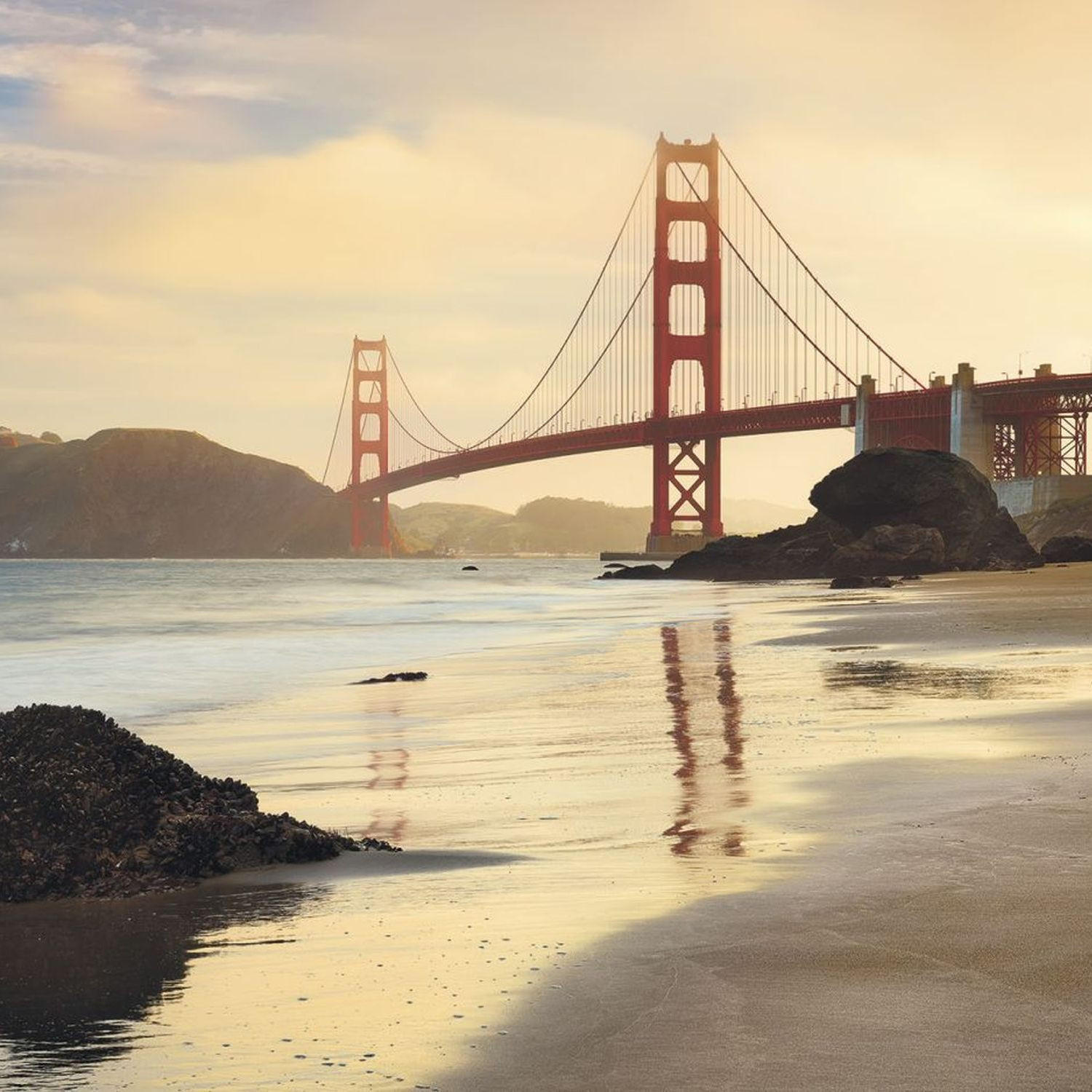 FOTOTAPETE Golden Gate bridge 400 x 250 cm - Rot, Papier (400/250cm) - Sanders & Sanders
