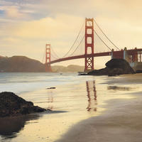 FOTOTAPETE Golden Gate bridge 400 x 250 cm - Rot, Papier (400/250cm) - Sanders & Sanders