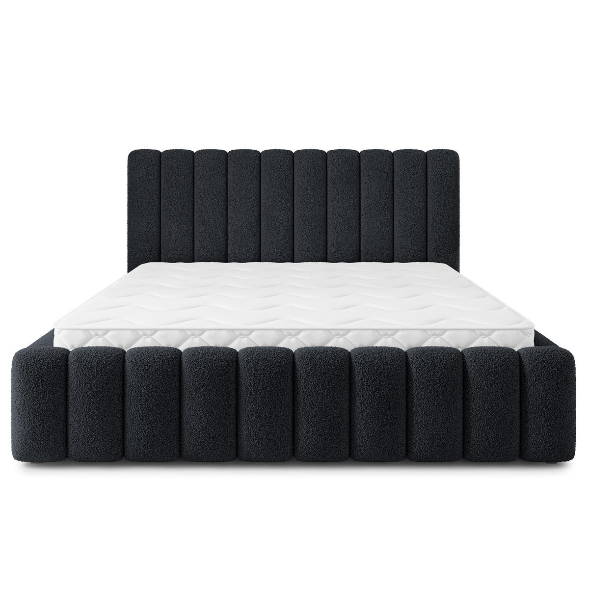 POLSTERBETT DINESE Q 120x200 cm mit Bettkästen - Schwarz - Schwarz, Holz (120/200cm) - MASSENO