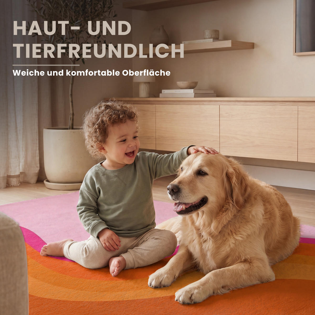 TEPPICH - Retro - Wellen - Farbenfroh - 230x150 cm - Multicolor, Kunststoff/Textil (230/0.4cm) - OnlyWow
