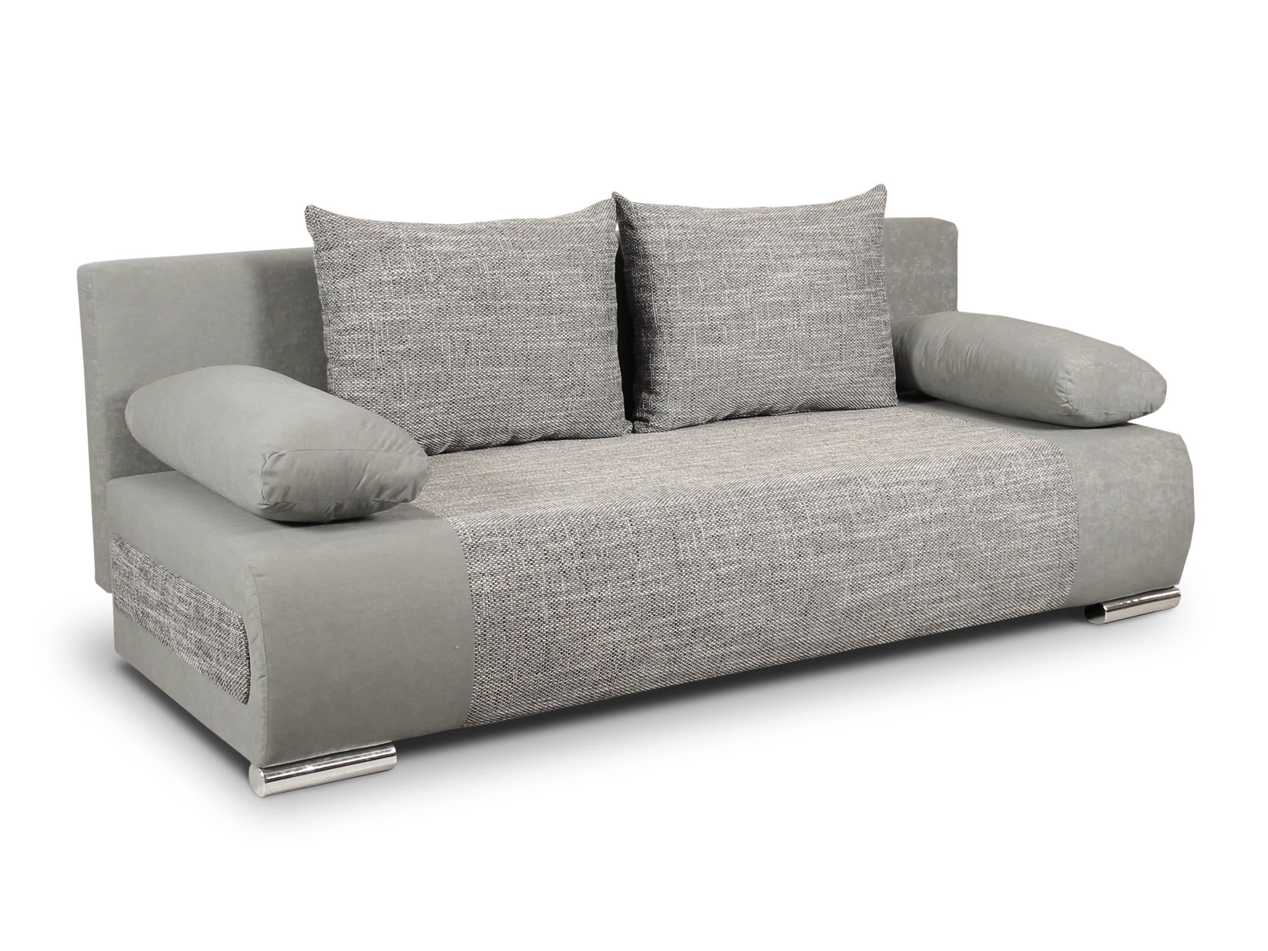 SCHLAFSOFA Naki - Silberfarben/Grau, Holz/Kunststoff (200/85/85cm)