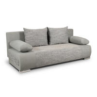 SCHLAFSOFA Naki - Silberfarben/Grau, Holz/Kunststoff (200/85/85cm)