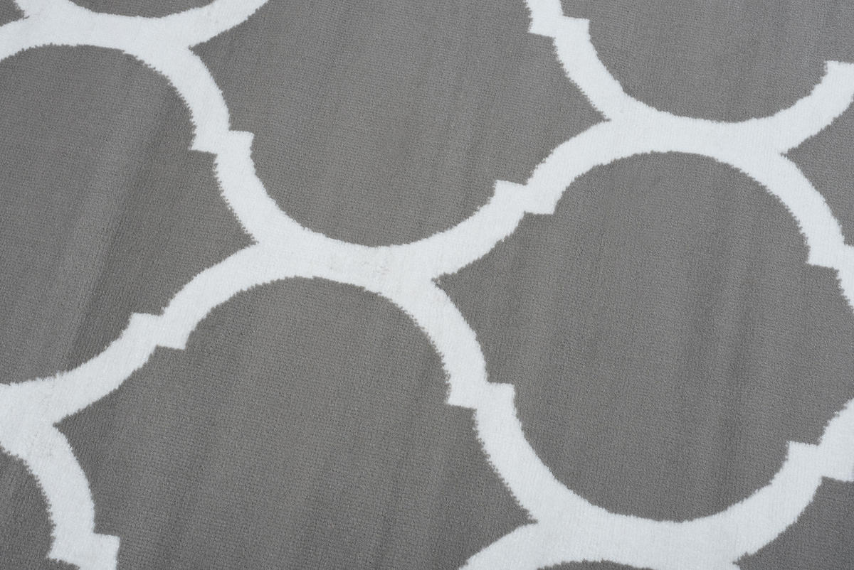 TEPPICH LUXURY Grau Marokkanisch Rauten Gitter 250/300 cm - Hellgrau, Textil (250/300cm) - Tapiso