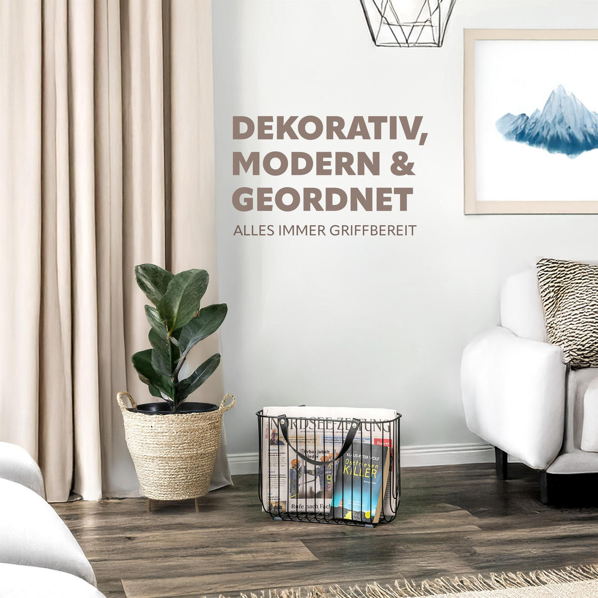 ZEITUNGSSTÄNDER, schwarz - Schwarz, Metall (36/26.5/15.5cm) - eluno