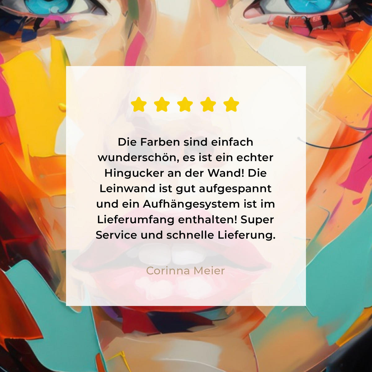 LEINWANDBILD Frau - Porträt - Farbenfroh - Kunst Wanddeko Schlafzimmer 60x90 cm - Multicolor, Textil (60/90cm) - MuchoWow