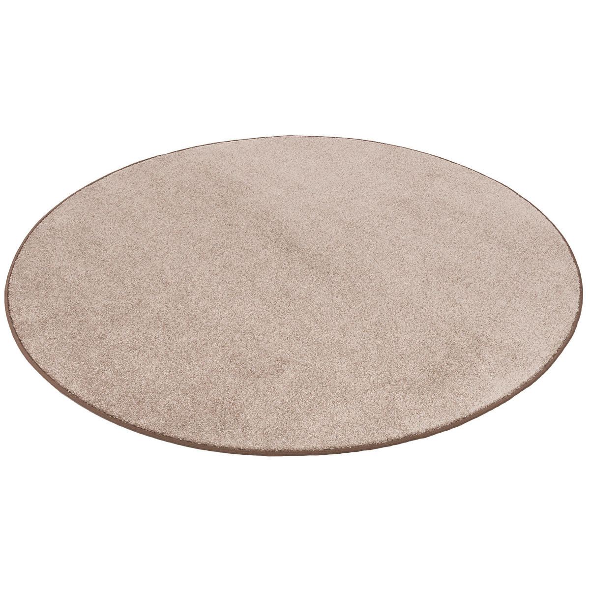 HOCHFLOR VELOURS TEPPICH LUNA RUND - Taupe, Textil (133/133cm) - Snapstyle