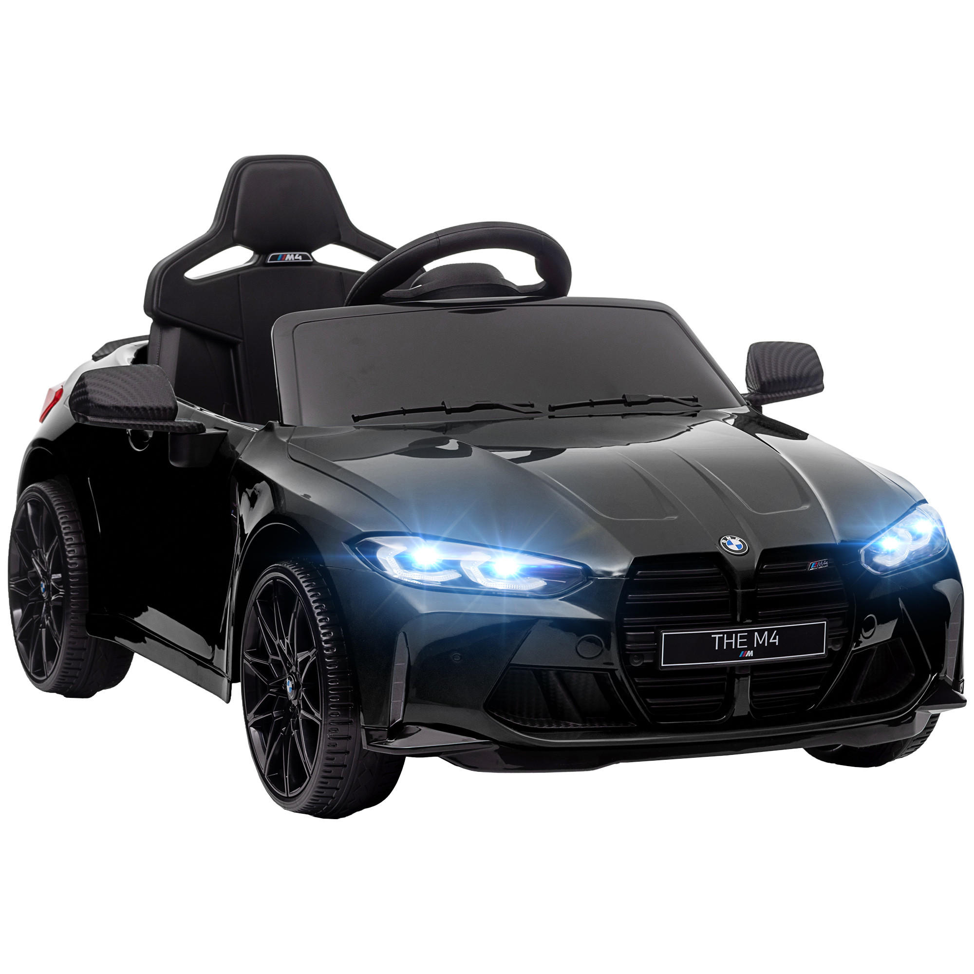 KINDER Elektroauto 12V Kinderfahrzeug mit 2,4G-Fernbedienung, 3-5 km/h, Schwarz - Schwarz, Metall (108/69.5/51cm) - AIYAPLAY
