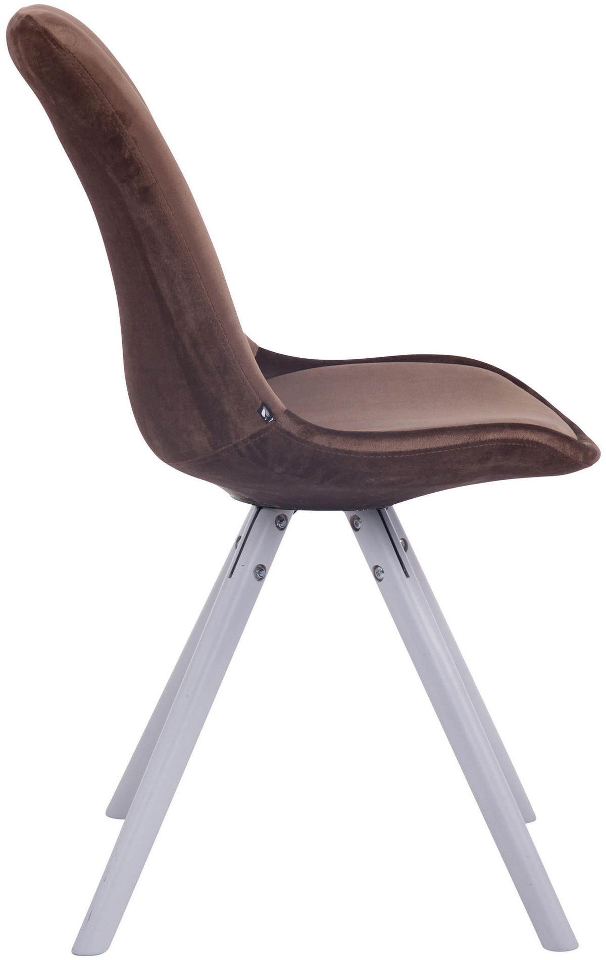 STUHL Samt Braun - Weiß/Braun, Holz/Textil (48/84/56cm) - CLP