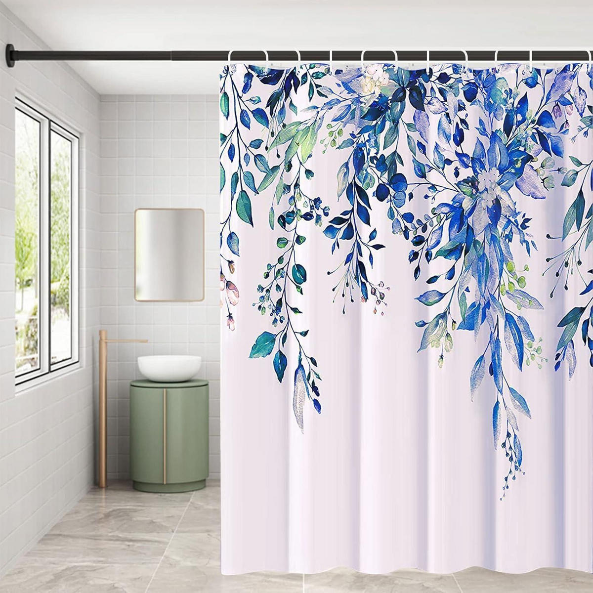 DUSCHVORHANG Blau 120 x 180 cm - Blau, Textil (120/180cm)