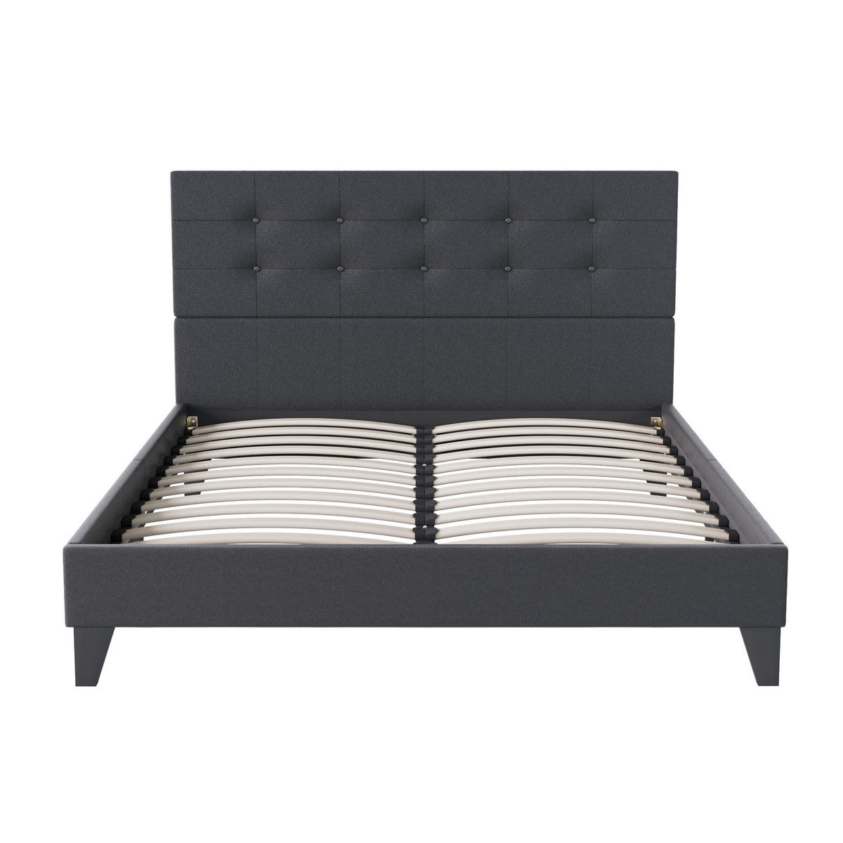 BETT aus schwarzem Kunstleder 140x200cm - Schwarz, Naturmaterialien (140/200cm) - November Sleep