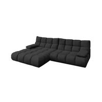 ECKSOFA VIVIEN Schwarz Velvet - Schwarz, Kunststoff/Textil (290/178cm) - KAWOLA