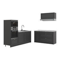 KUCHYNĚ Fame-Line, Anthrazit-Gold Landhaus/Antracit, 340 cm, PD Mramor - antracitová, kompozitní dřevo (340/153.6/60cm) - Vicco