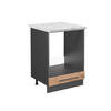 HERDUMBAUSCHRANK Fame-Line Goldkraft Eiche 60 cm, AP Marmor - Anthrazit/Eiche Wotan, Holzwerkstoff (60/82/60cm) - Vicco