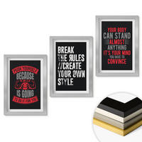 WANDBILDER 3er Set - 20x30 cm Silberner Rahmen - Motivation, Training, Selbstentwicklung - Silberfarben, Kunststoff (20/30cm) - ArtPrintCave