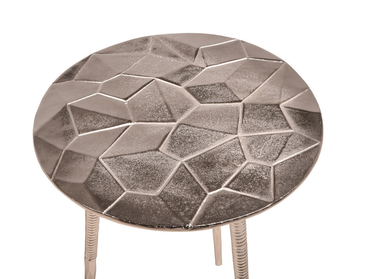 BEISTELLTISCH Kai Silber 55x40x40cm - Silberfarben, Metall (40/40/55cm) - DELUKE