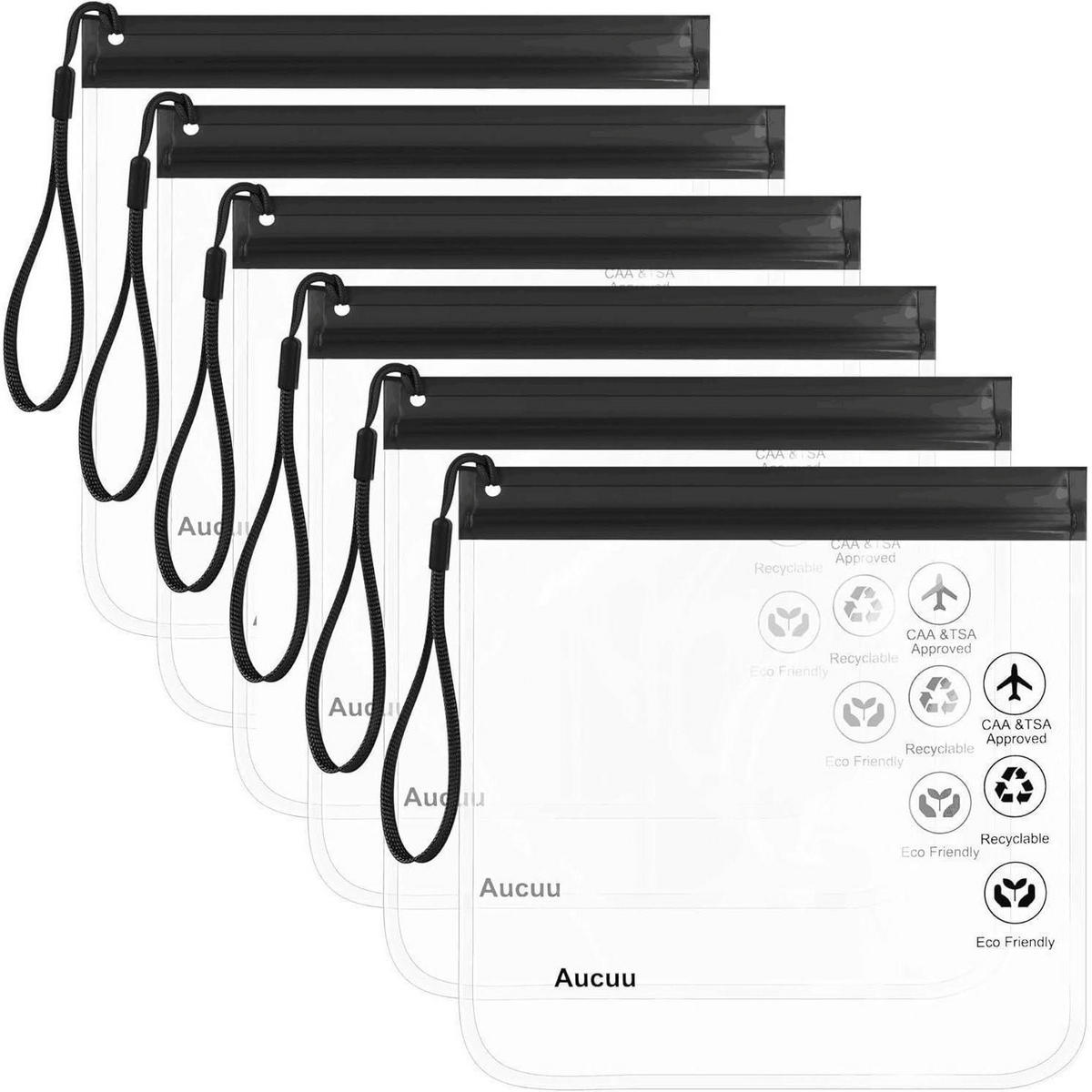KULTURBEUTEL 6-teiliges Set 20 cm Schwarz - Transparent, Kunststoff (20/2/20cm)