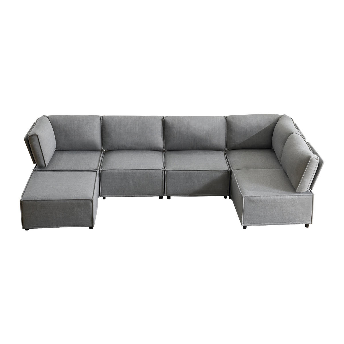 WOHNLANDSCHAFT DE-35016 flexibel kombinierbar Hellgrau - Hellgrau, Holzwerkstoff (152/77/308cm) - ComfortXL