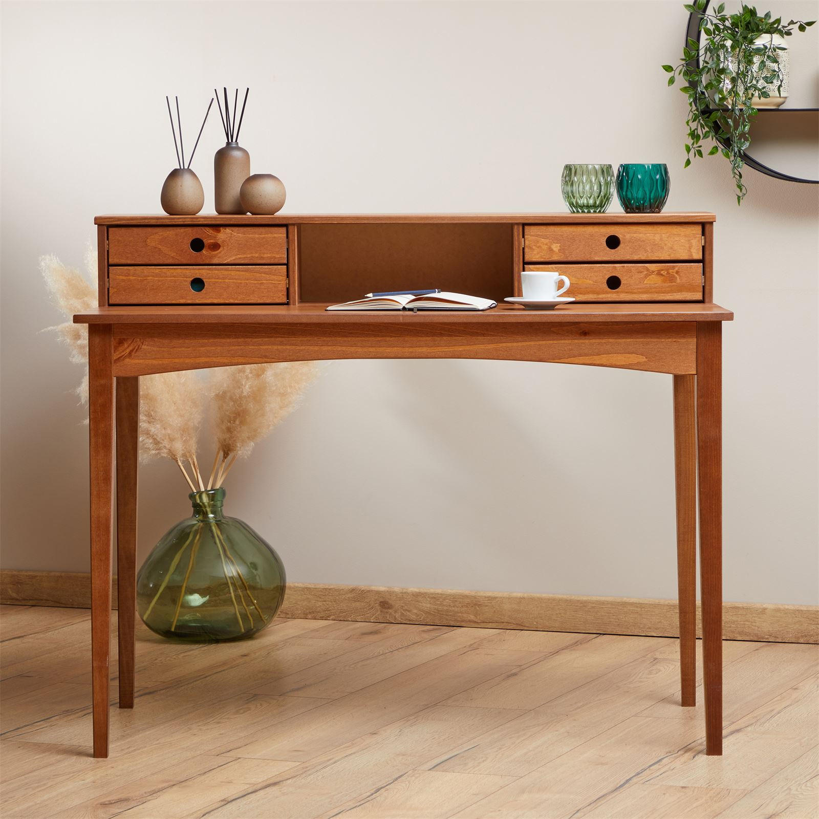 SCHEIBTISCH MILANO - Kastanienfarben, Holz (54/110/91cm) - IDIMEX